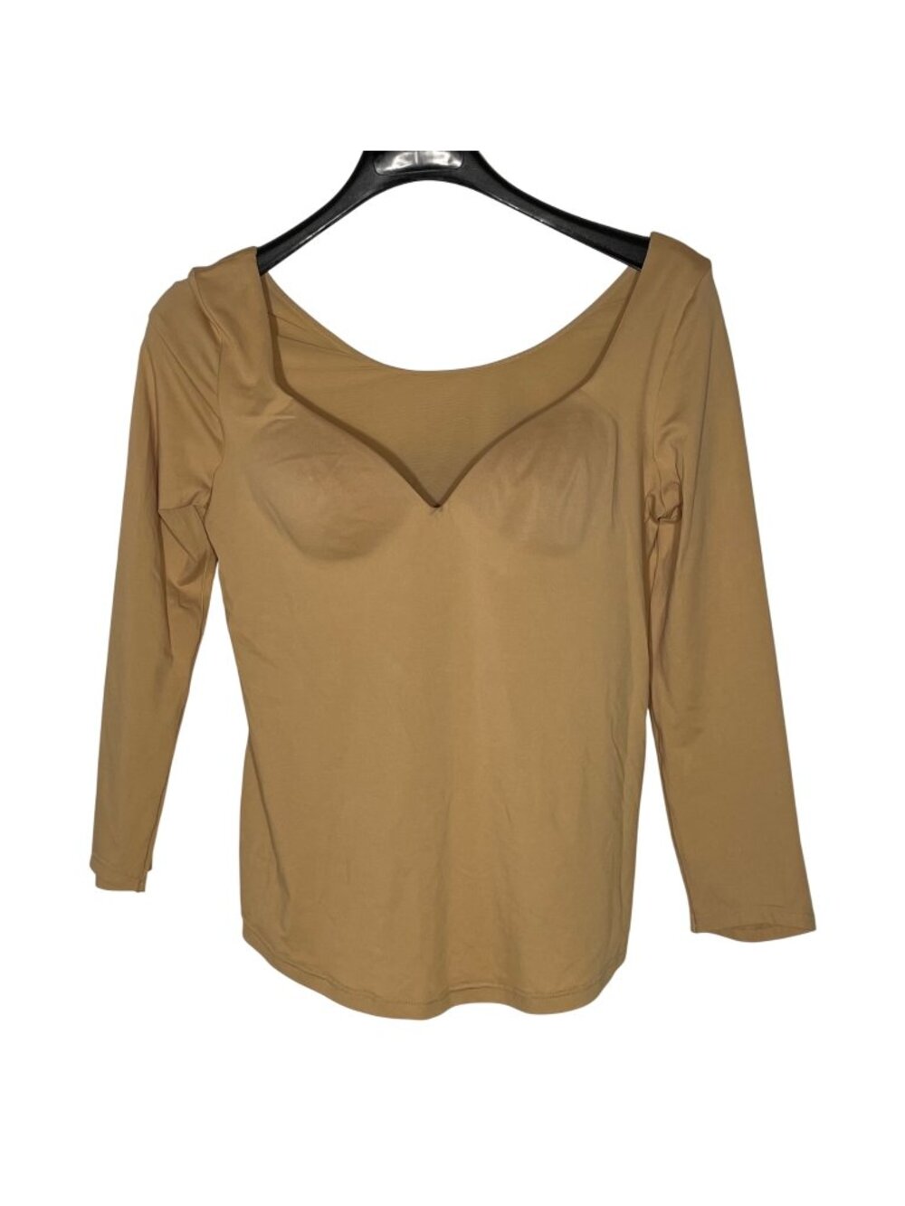 Uniqlo x Mame Kurogouchi Airism Cotton Bra 3/4 Sleeve Shirt Tan MED Minimalist